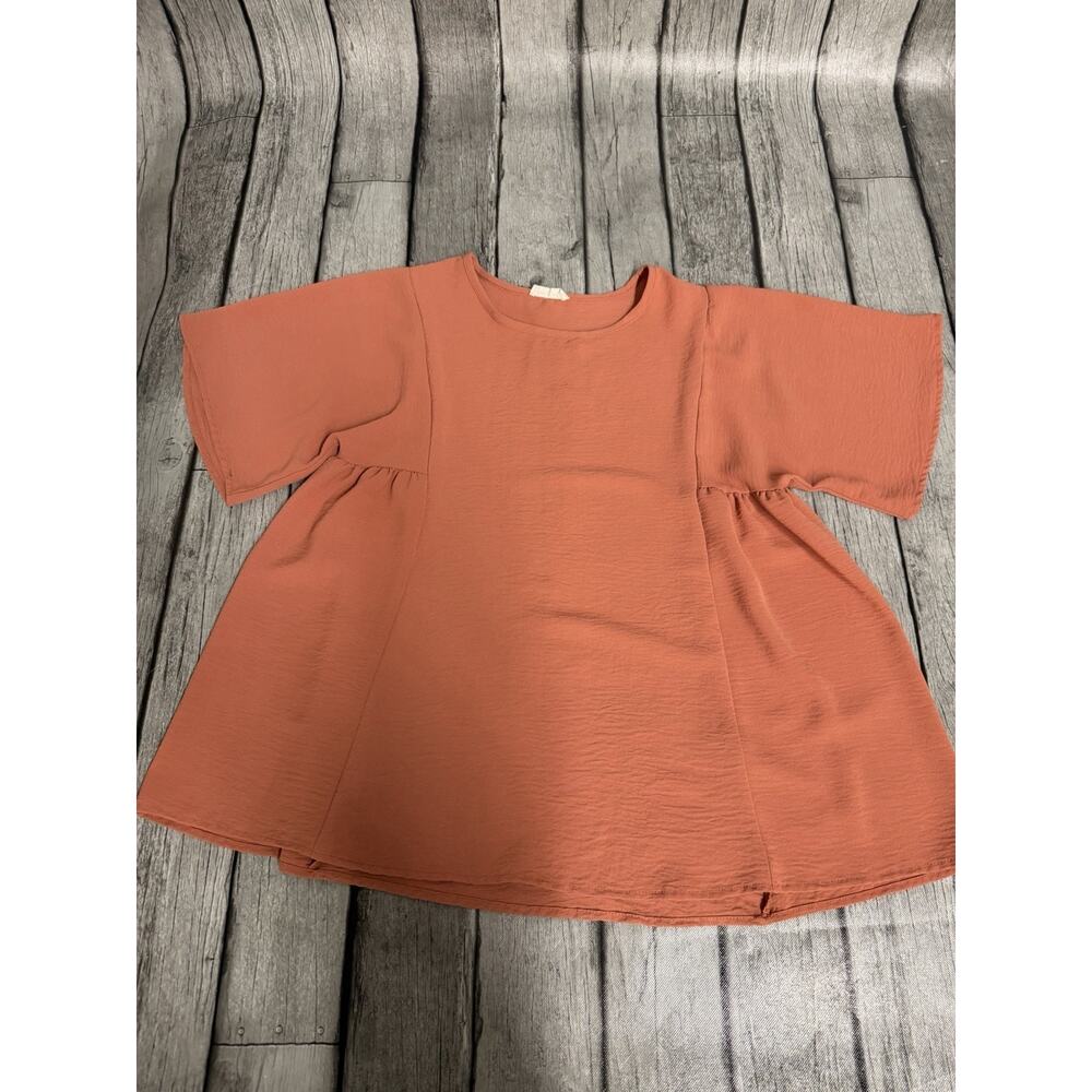 Women’s Lime & Chili Blouse Flowy Boho Dusty Rose Sz Small Short Sleeve